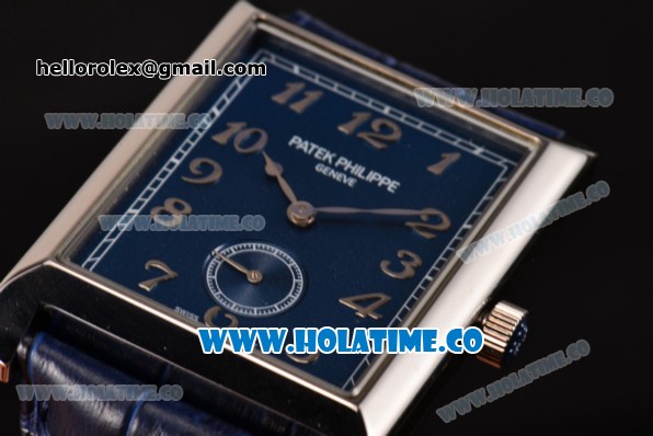 Patek Philippe Gondolo Miyota 1L45 Quartz Steel Case with Blue Dial and Arabic Numeral Markers - Click Image to Close